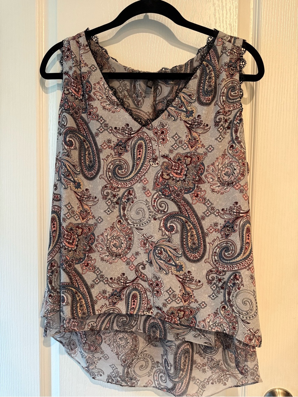 White House Black Market Paisley Top